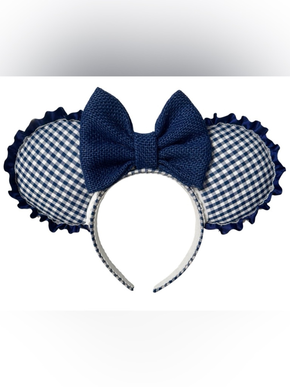Blue Gingham Mouse Ears
